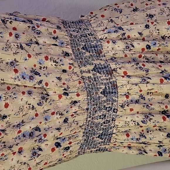 Vtg CATO Coquette Ditsy Floral V-Neck Bow Strap Boho Fairycore Dress - Picture 8 of 10